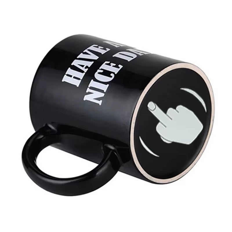 Coffee Mug with Vertical Middle Finger Creative Hand Milk Tea Cup New Style Office Mug