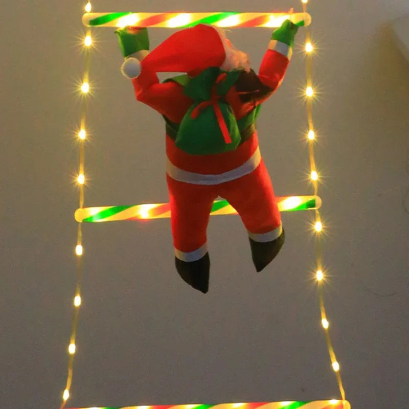 Santa Claus Climbing Ladder String Lights USB 8 Modes LED Lamp Christmas Decoration for Garden Cristmas Tree New Year Gift