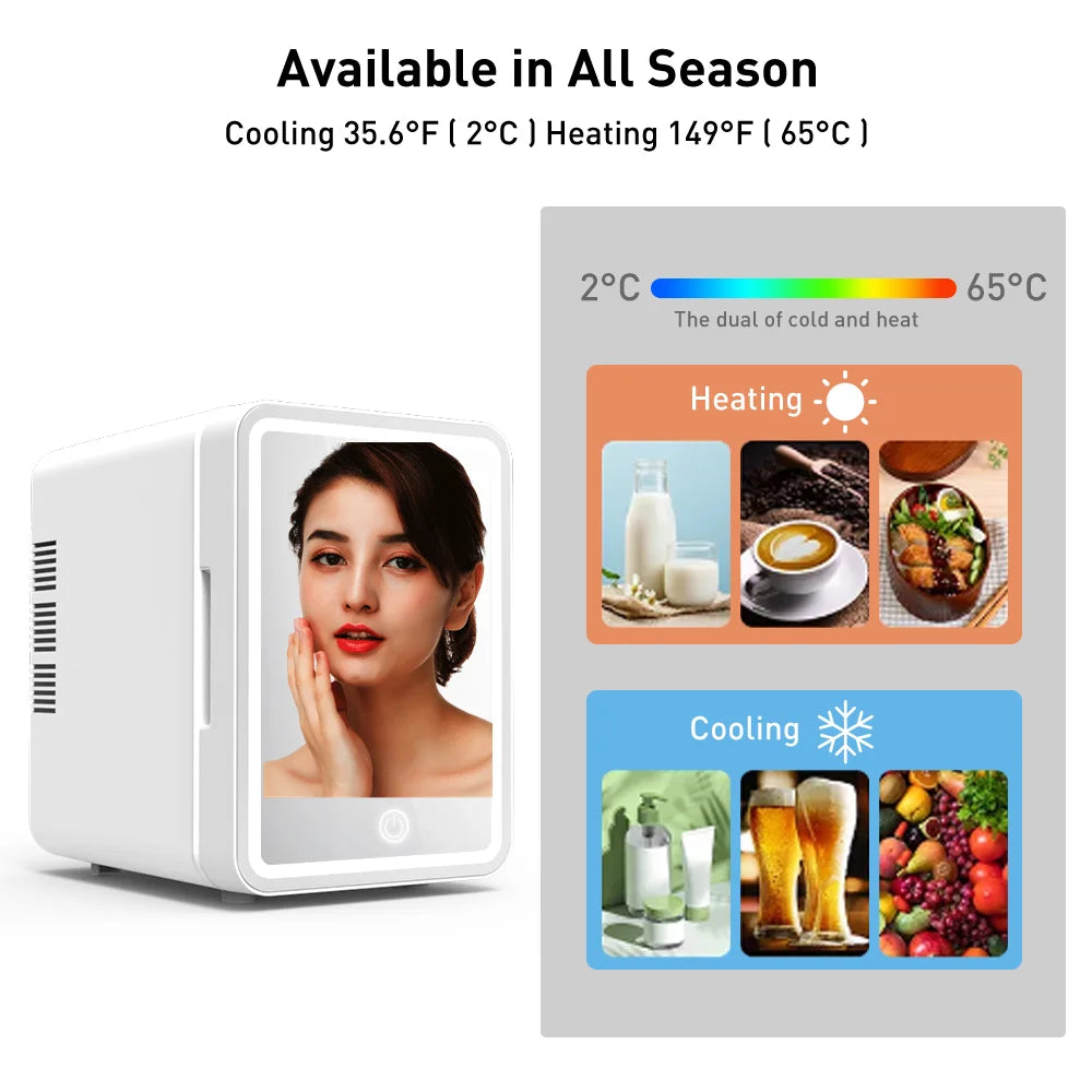 Portable Mini Fridge Refrigerator Cosmetics Refrigerator Car Refrigerator Makeup Freezer Hotels for Home Car Use