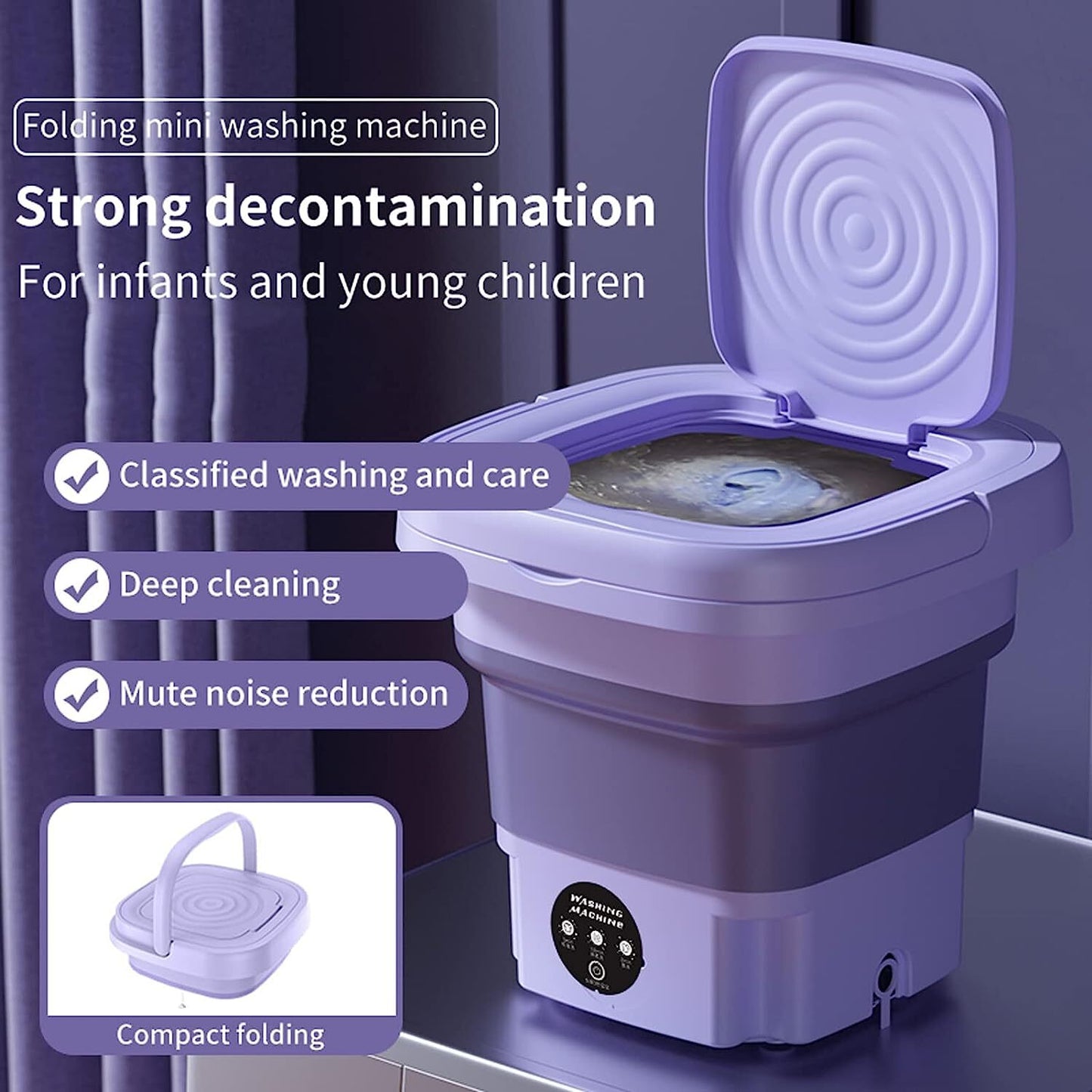 Portable Washing Machine Mini Washer Foldable Washer and Spin Dryer Small Travel