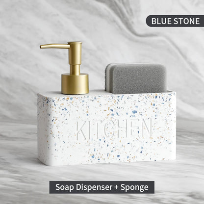 Modern Kitchen Accessories Soap Dispenser Set Liquid Hand Soap Dispenser Pump Bottle Brushes Holds and Stores Sponges Scrubbers