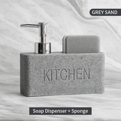 Modern Kitchen Accessories Soap Dispenser Set Liquid Hand Soap Dispenser Pump Bottle Brushes Holds and Stores Sponges Scrubbers