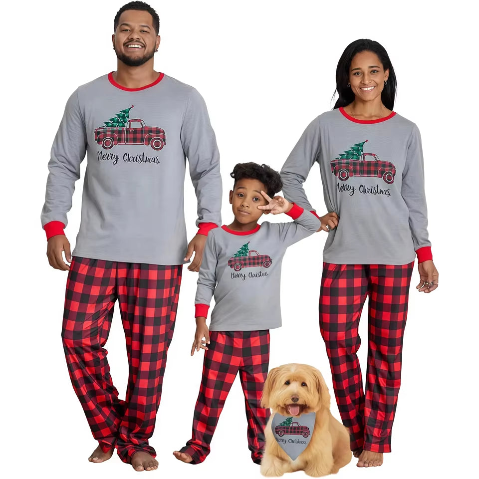 Winter Cotton Family Matching Christmas Pajamas Sleepwear