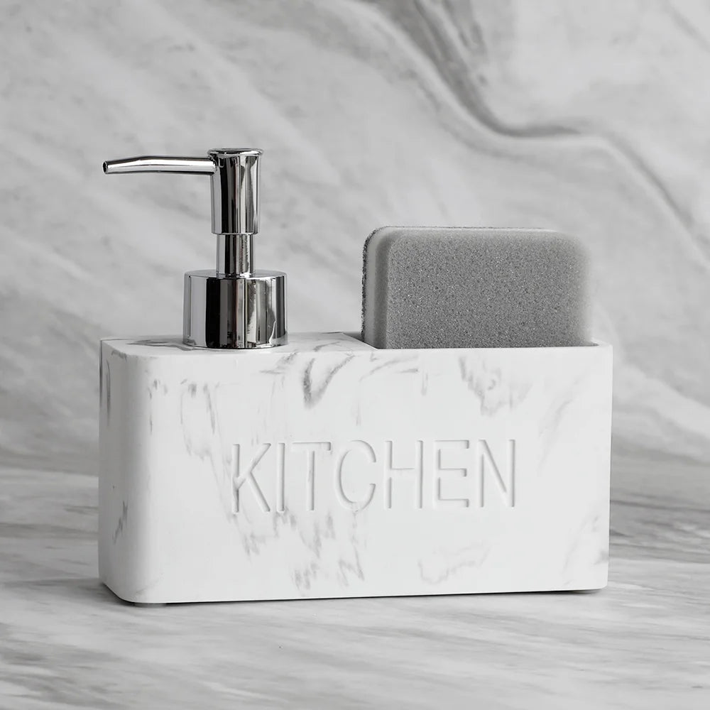 Modern Kitchen Accessories Soap Dispenser Set Liquid Hand Soap Dispenser Pump Bottle Brushes Holds and Stores Sponges Scrubbers