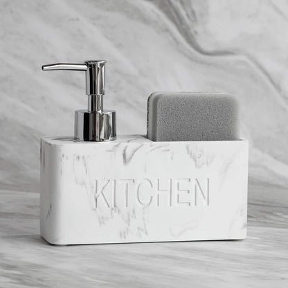 Modern Kitchen Accessories Soap Dispenser Set Liquid Hand Soap Dispenser Pump Bottle Brushes Holds and Stores Sponges Scrubbers