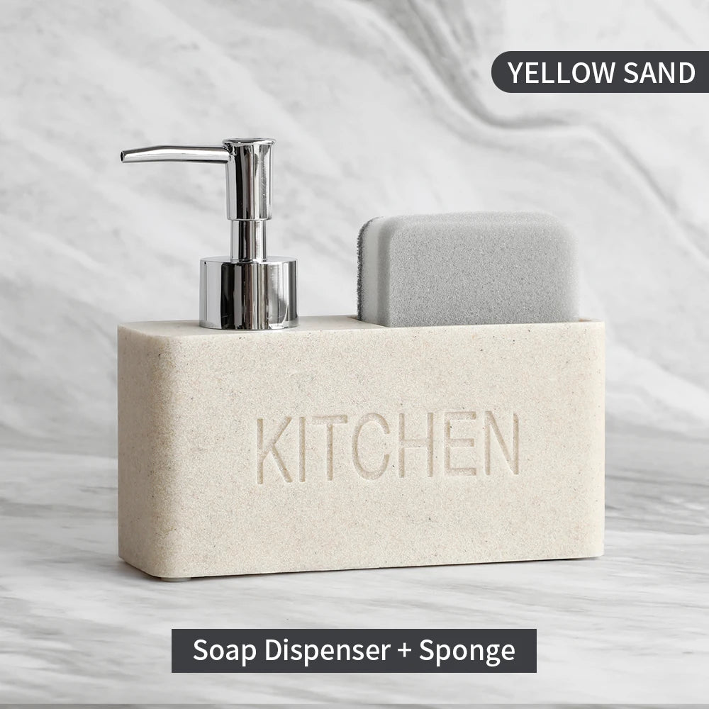 Modern Kitchen Accessories Soap Dispenser Set Liquid Hand Soap Dispenser Pump Bottle Brushes Holds and Stores Sponges Scrubbers