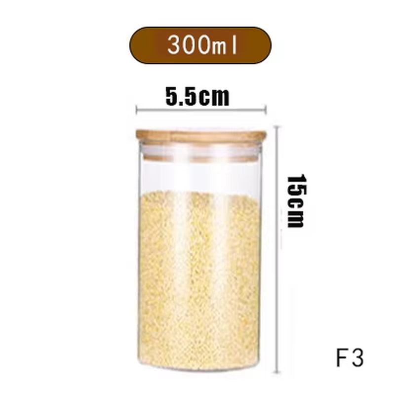 Mason Candy Jar for Spices Glass Bamboo Cover Container Glass Jars with Lids Cookie Jar Kitchen Jars and Lids Wholesale