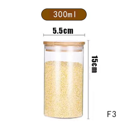 Mason Candy Jar for Spices Glass Bamboo Cover Container Glass Jars with Lids Cookie Jar Kitchen Jars and Lids Wholesale