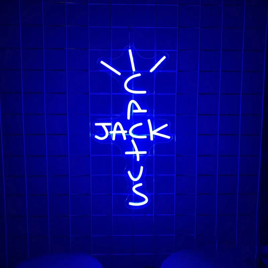 Cactus Jack Custom Neon LED Wall Sign - Handcrafted Home Decor for Housewarming and Birthday Gifts
