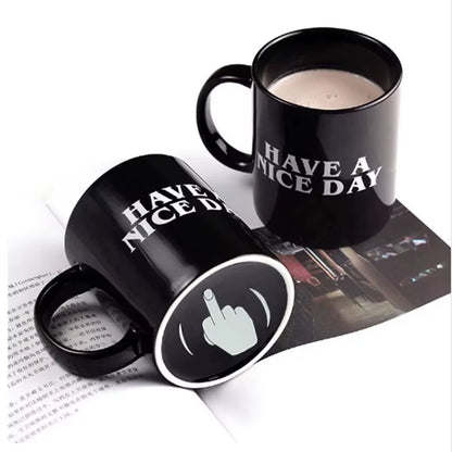 Coffee Mug with Vertical Middle Finger Creative Hand Milk Tea Cup New Style Office Mug 