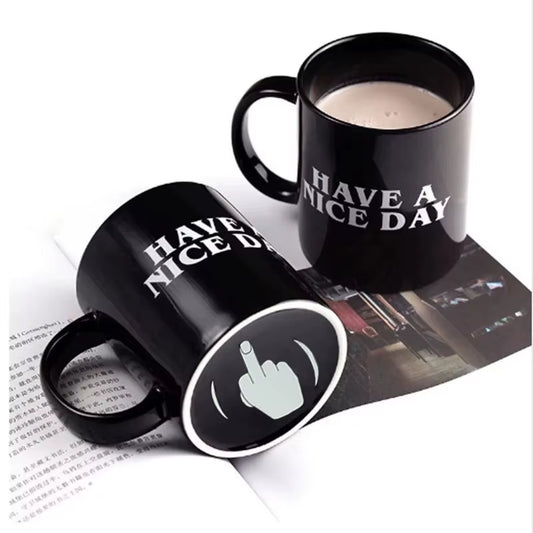 Coffee Mug with Vertical Middle Finger Creative Hand Milk Tea Cup New Style Office Mug 