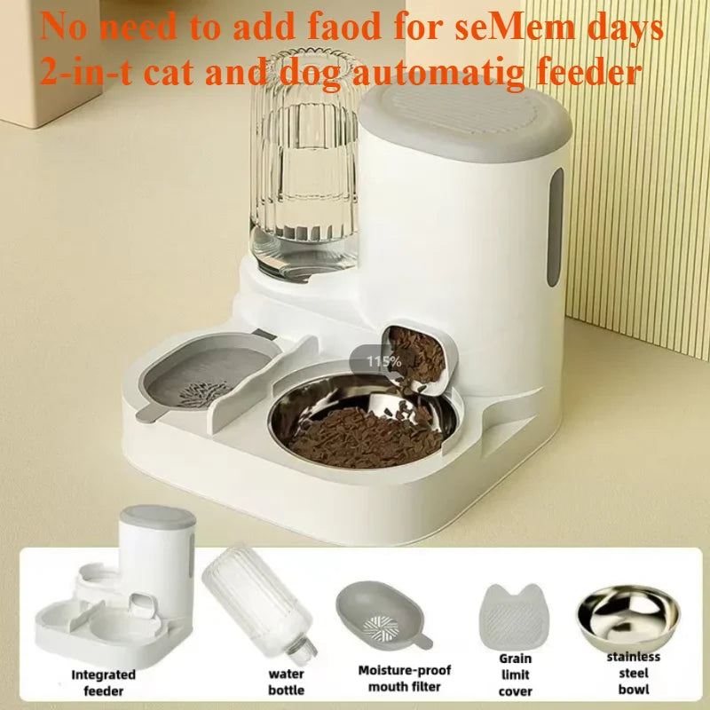 Cat Bowl Automatic Feeder for Cats, Dogs, Pets, Water Dispensers, Integrated Cat Bowl, Cat Food Basin, Dogs, Eating, Drinking Wa