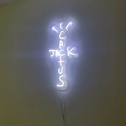 Cactus Jack Custom Neon LED Wall Sign - Handcrafted Home Decor for Housewarming and Birthday Gifts