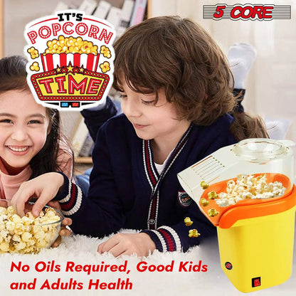 Popcorn Machine 16 Cup Hot Air Popper Mini Portable Electric Pop Corn Maker YELLOW