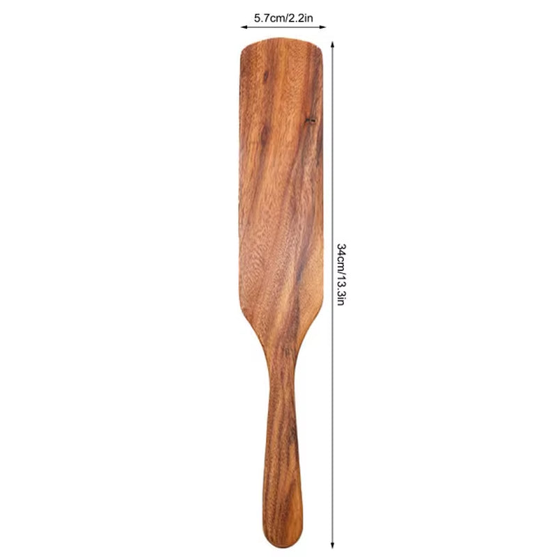 Wooden Kitchen Utensils Set, Wooden Spoons for Cooking Natural Teak Wood Non Stick Pots Kitchen Spatula Set for Cooking Gift