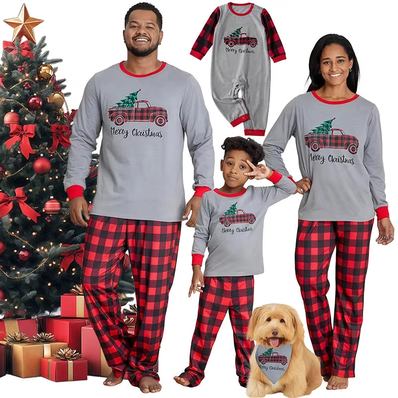 Winter Cotton Family Matching Christmas Pajamas Sleepwear