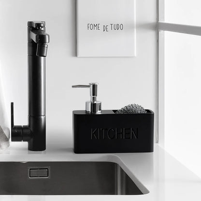 Modern Kitchen Accessories Soap Dispenser Set Liquid Hand Soap Dispenser Pump Bottle Brushes Holds and Stores Sponges Scrubbers
