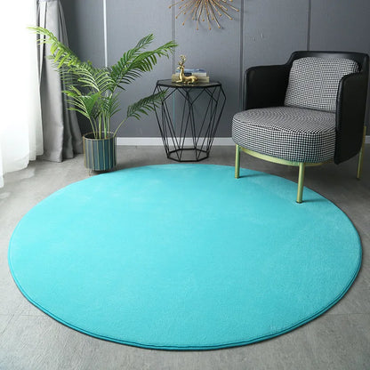 Round Thickened Coral Velvet Carpet Soft Bedroom Mats Bed Full Living Room Rugs Tatami Mat Computer Desk Balcony Blanket