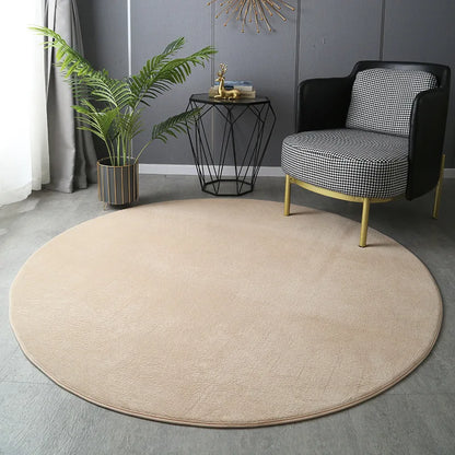 Round Thickened Coral Velvet Carpet Soft Bedroom Mats Bed Full Living Room Rugs Tatami Mat Computer Desk Balcony Blanket