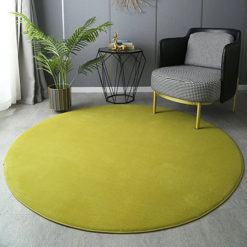 Round Thickened Coral Velvet Carpet Soft Bedroom Mats Bed Full Living Room Rugs Tatami Mat Computer Desk Balcony Blanket