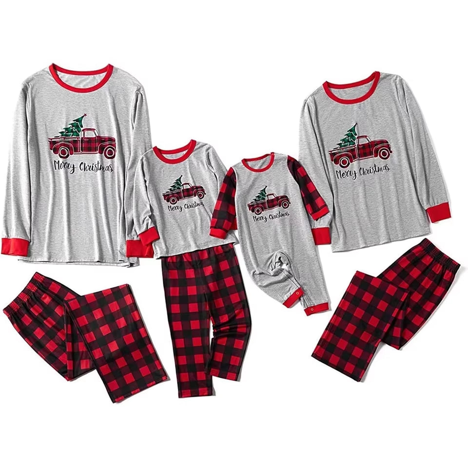 Winter Cotton Family Matching Christmas Pajamas Sleepwear