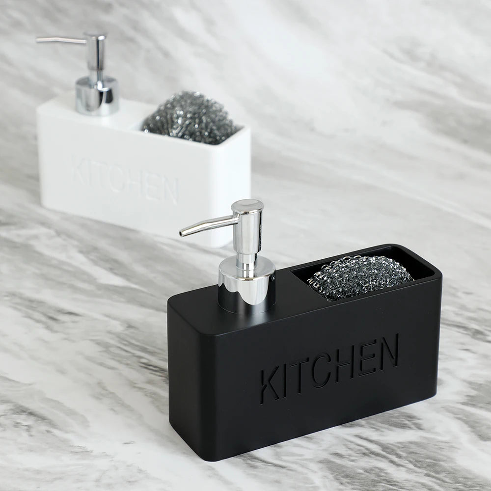 Modern Kitchen Accessories Soap Dispenser Set Liquid Hand Soap Dispenser Pump Bottle Brushes Holds and Stores Sponges Scrubbers