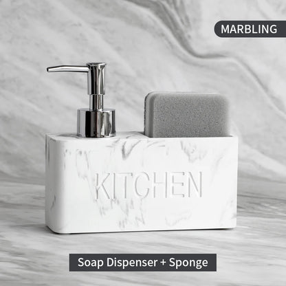 Modern Kitchen Accessories Soap Dispenser Set Liquid Hand Soap Dispenser Pump Bottle Brushes Holds and Stores Sponges Scrubbers