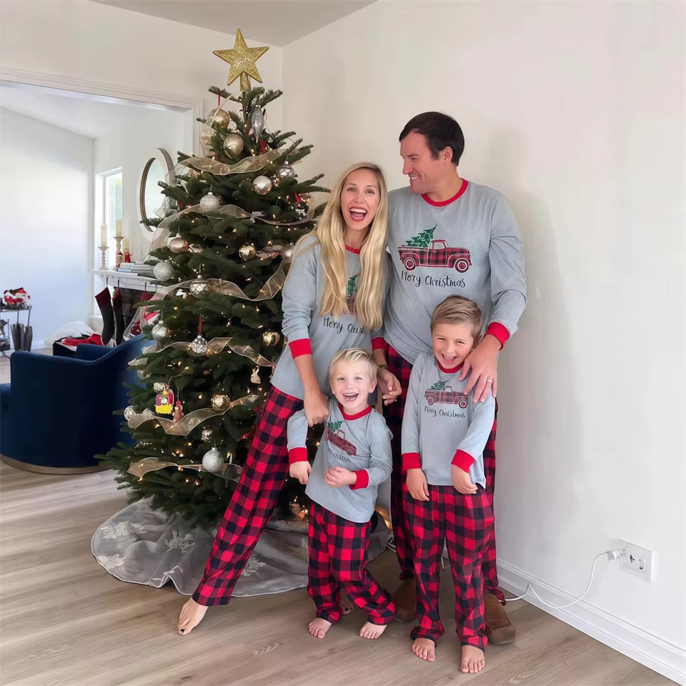 Winter Cotton Family Matching Christmas Pajamas Sleepwear