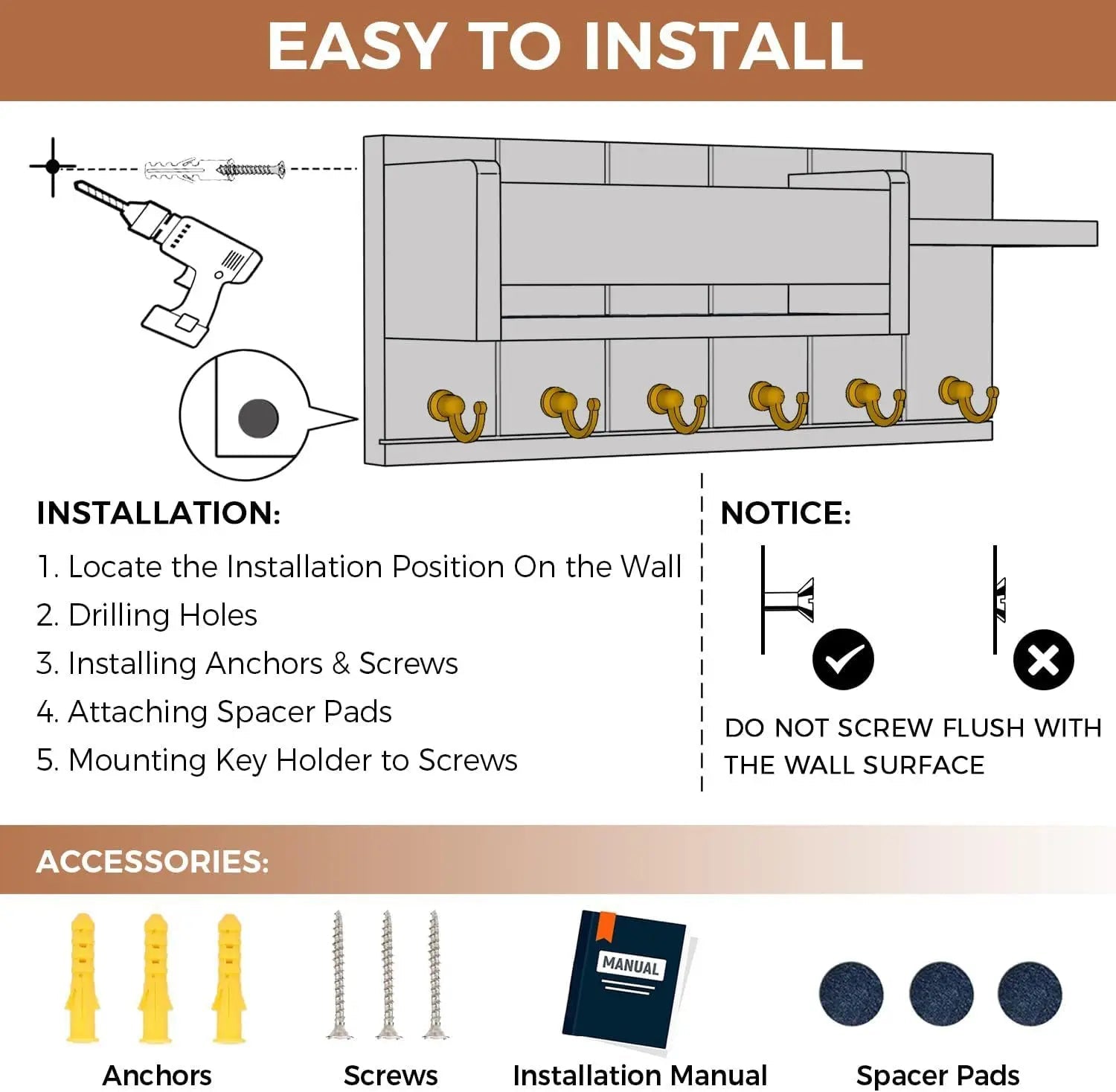 Key Holder Wall Mount